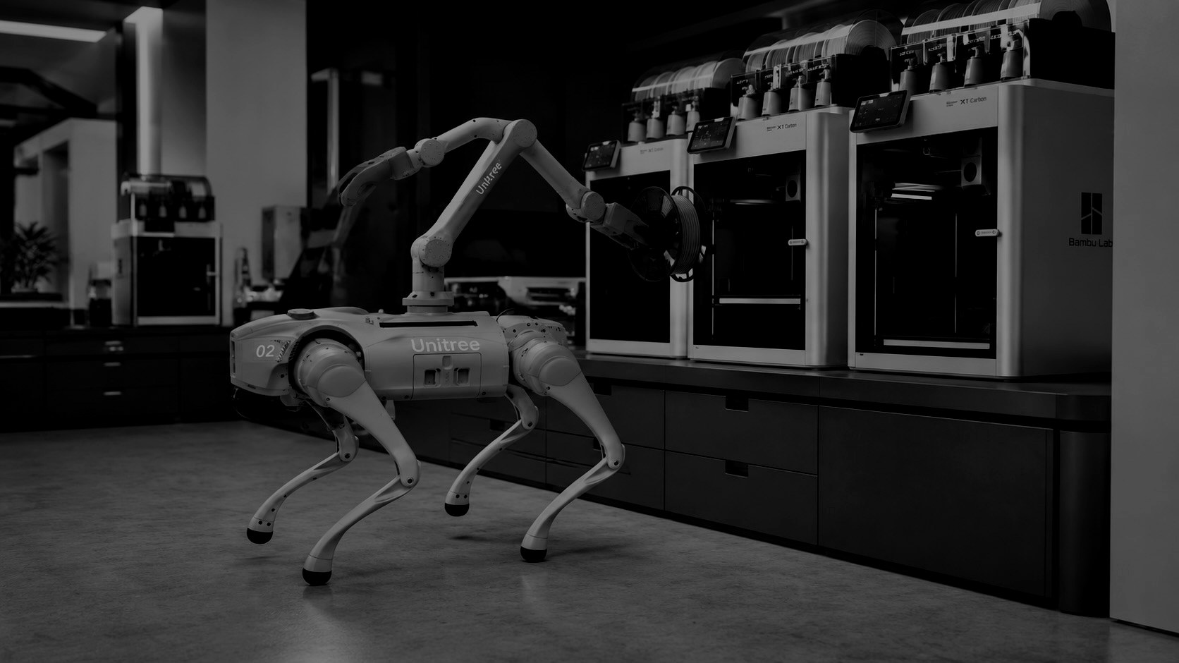 Unitree Go2 quadruped robotic platform in the SOARR Industries lab